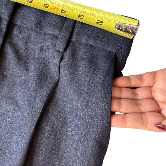 Reformation Size 6 Wide Leg Trouser Pants Charcoal Black Pinstripe Academia Work - Picture 9 of 9